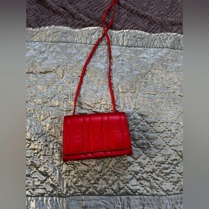 Vintage Retro Leather Hand bag Color Orange